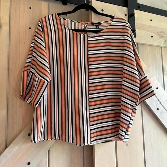 LIKE NEW Express Striped Boxy Blouse - Picture 1 of 6